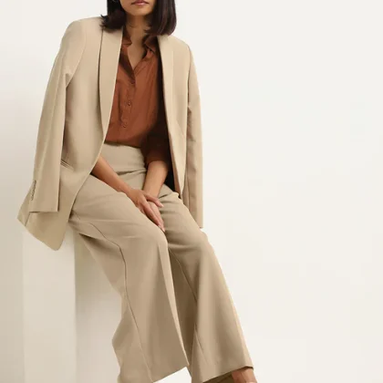 Wardrobe Beige Solid Trousers