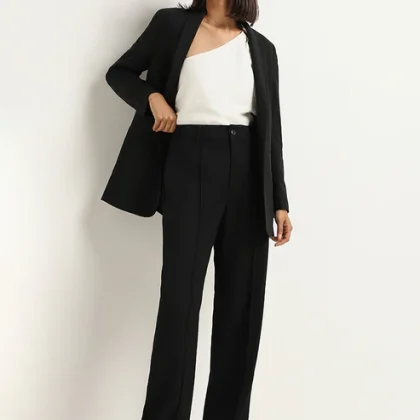 Wardrobe Black Solid Trousers