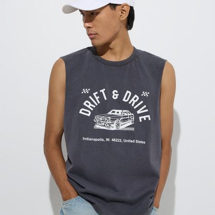 Nuon Dark Grey Typographic Slim-Fit Cotton T-Shirt