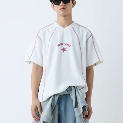Nuon White Text Printed Relaxed-Fit T-Shirt