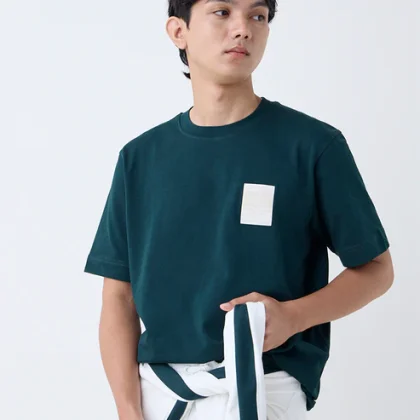 Studiofit Dark Green Relaxed-Fit Cotton-Blend T-Shirt